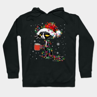 Black Cat christmas light funny Hoodie